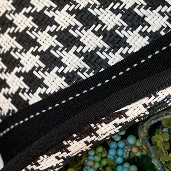 Pugs Gear Black and white Houndstooth Straw Hat - Picture 5 of 15